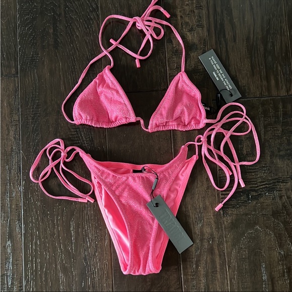 Triangl bikini set - hot pink sparkle - Picture 2 of 4